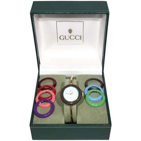 gucci interchangeable bezel watch silver|gucci bezel watch original price.